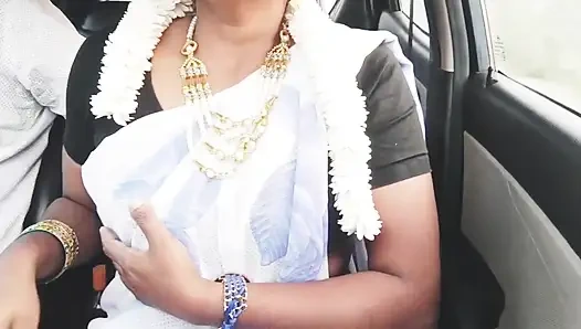 Indian Bhabi Car Sex. Beautiful Saree Housewife Try to Fucking with Stepson Car Drive.telugu Dirty Talks.