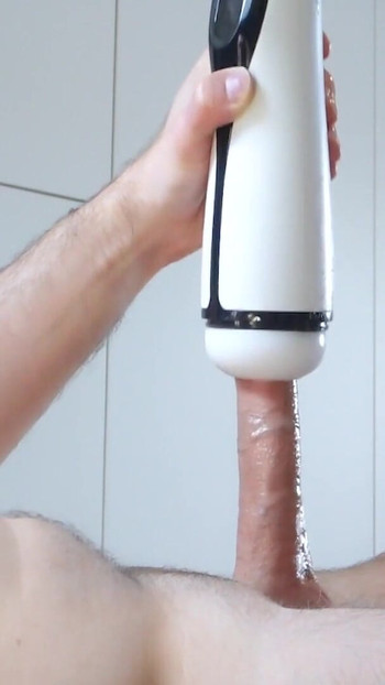 Thrilling moment from "Autoblow male sextoy Sohimi, Strong Sucking & Vibrating Male Heating Masturbator."