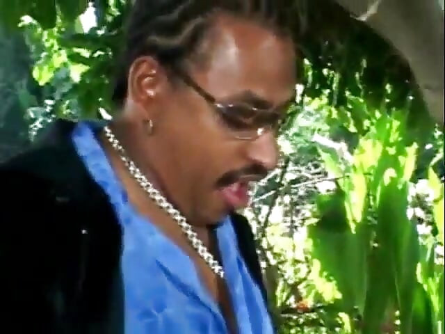 Ebony with round ass gets rough doggystyle fucking outside