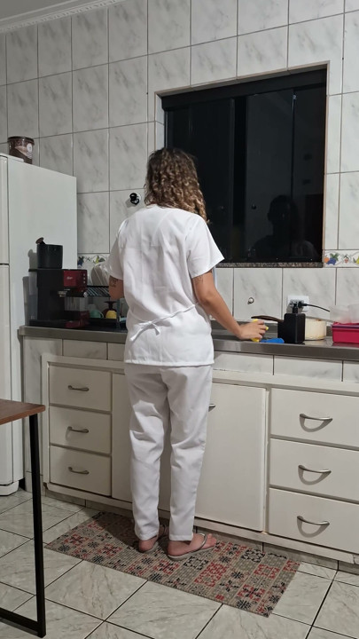 Banging the maid from behind in the kitchen. | Clip 1