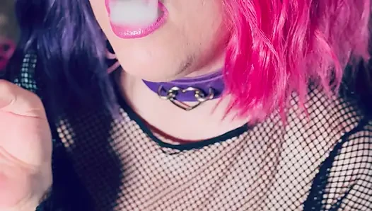 A Pretty In Pink Princess, Tina Snua, Chain Smokes 2 Cigarettes With Match Light Ups - Smoking Smoker