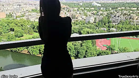 Alice Drake 4K After Party Steamy Balcony Sex in Paris Creampie