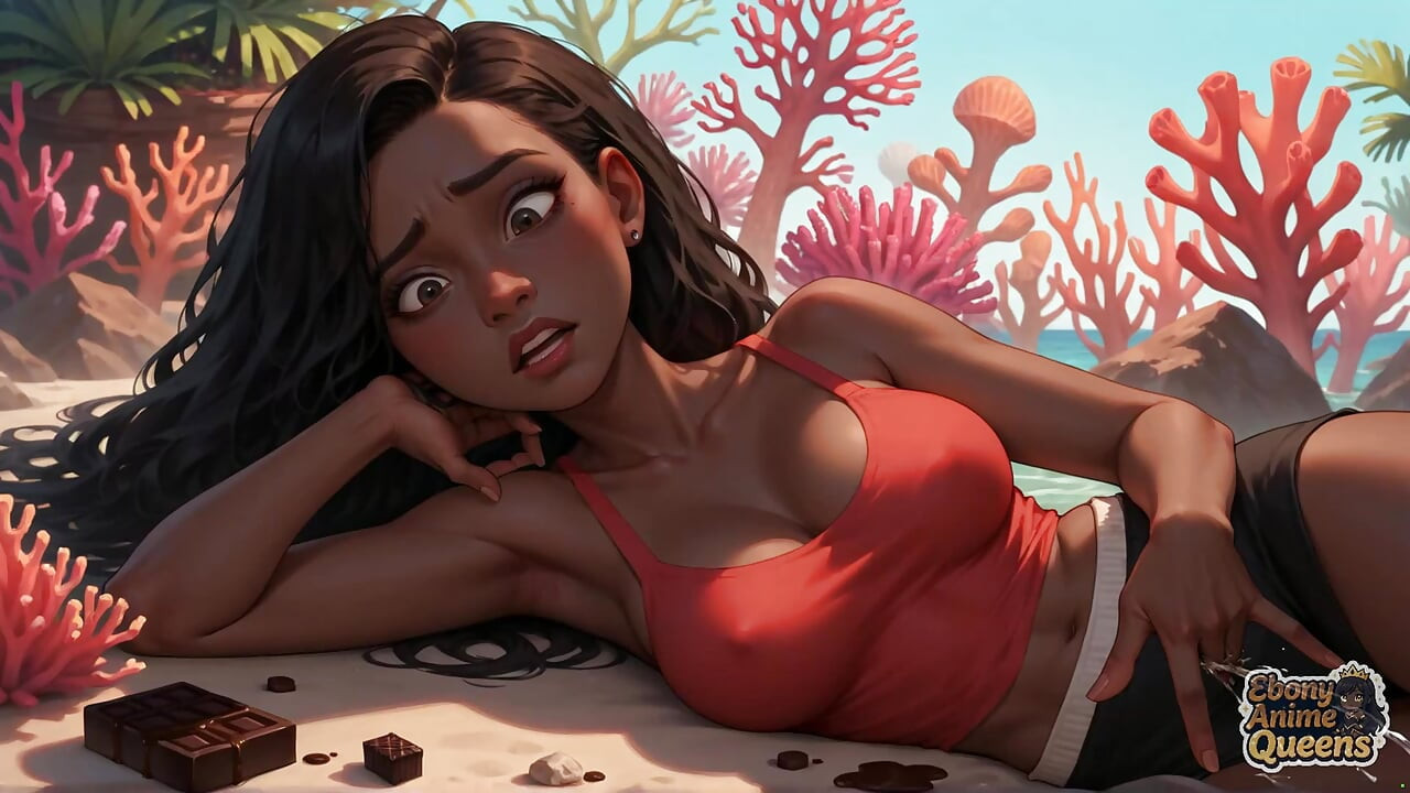 Sensual negra gosta de gullet orgia em um paraíso tropical enquanto seu amante lhe dá incrível xxx, acalmando-a