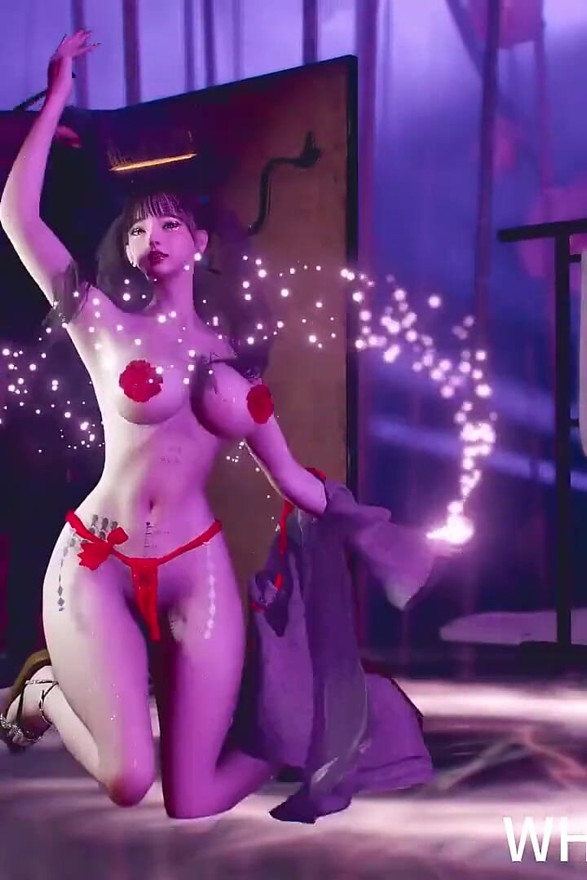 3D Sexy Japanese Stripper Naked Her Big Boobs