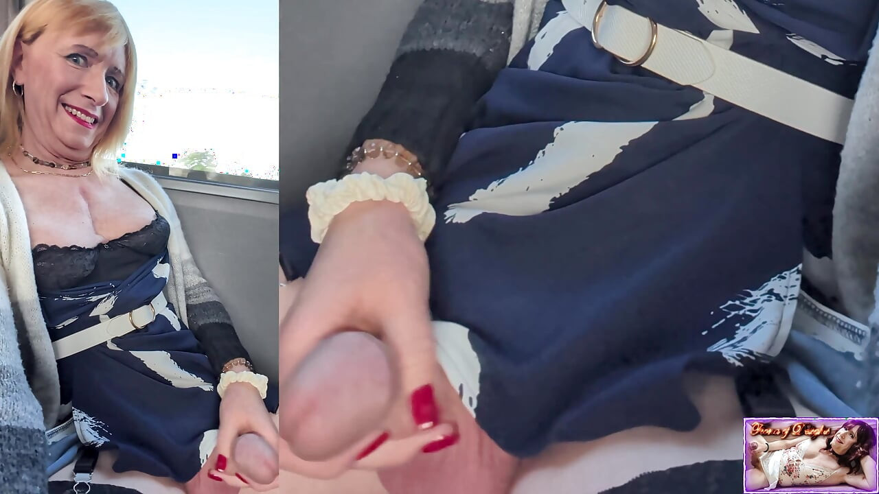 Trans Woman on a Bus Pulls Her Cock Out