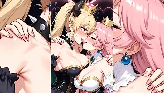 AI лесбо-шлюшки зашли далеко: часть 3 лесбийская вечеринка - шлюховатые лесбийские группы, лизание подмышек, кожзам, БДСМ- оргазмы Ахегао