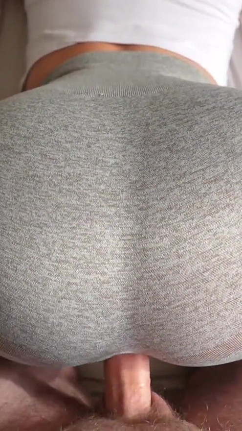 Step sister caught me jerking off and I fucked her through a hole in her leggings | Clip 2