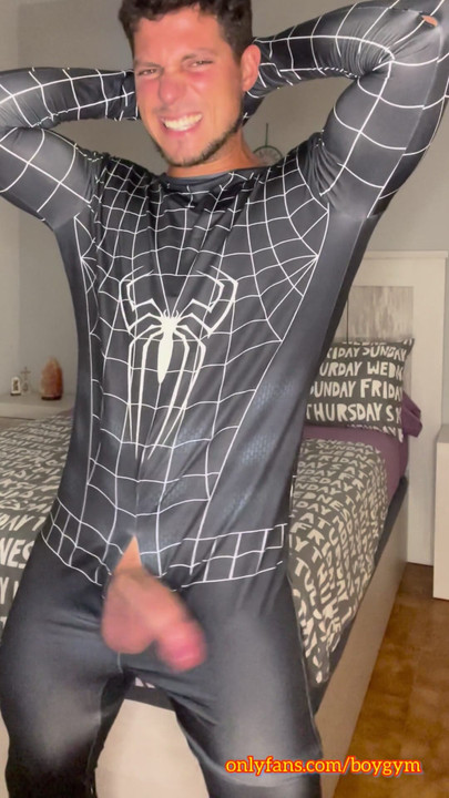 My MAGIC SPIDERMAN COCK! Cums With Spiderman Suit