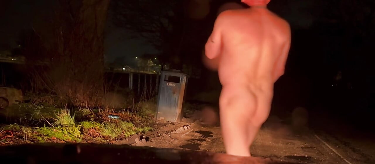 Compilation over a week of hiding naked from passing vehicles