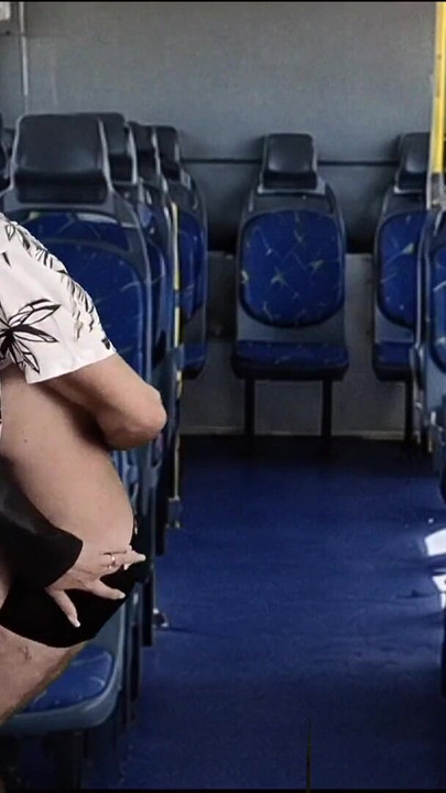 College student being thighed on the bus! | Clip 2