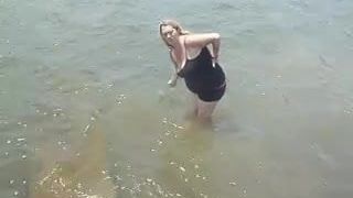 me playing in the river