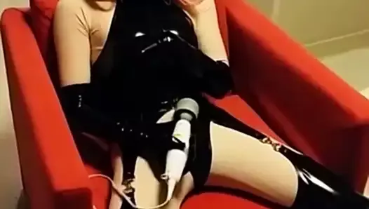 Kigurumi latex beauty vibrated