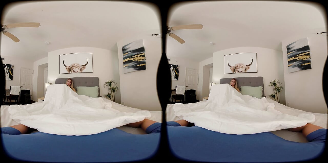 FORBVR - Dorm Room Mixup Ends With This Hot Blonde Emily Jade Sucking Your Dick POV