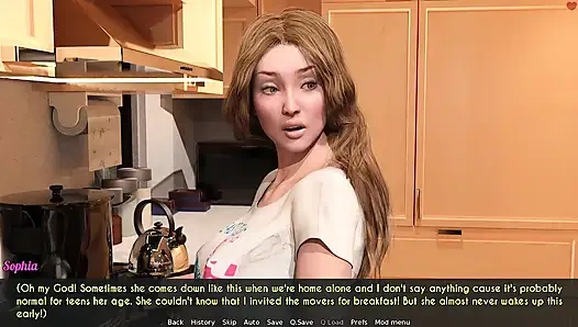 Awam - bir evli ve üvey anne - Sophia yarı çıplakken üç taşınmazını evine davet ediyor - bölüm 2