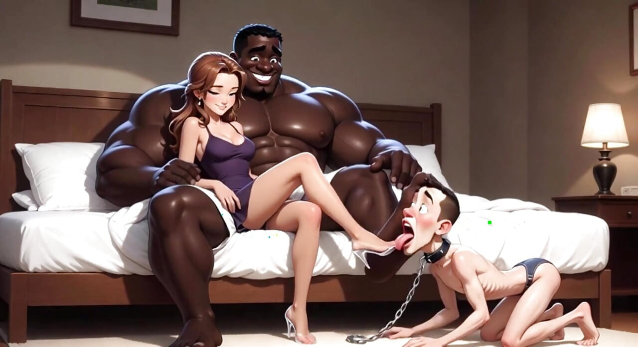 마누라의 발을 핥고 숭배하는 복종하는 남편 - 발 굴욕