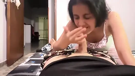Stepsister Sucks My Cock so I Can Help Her with a Permit to Go Out