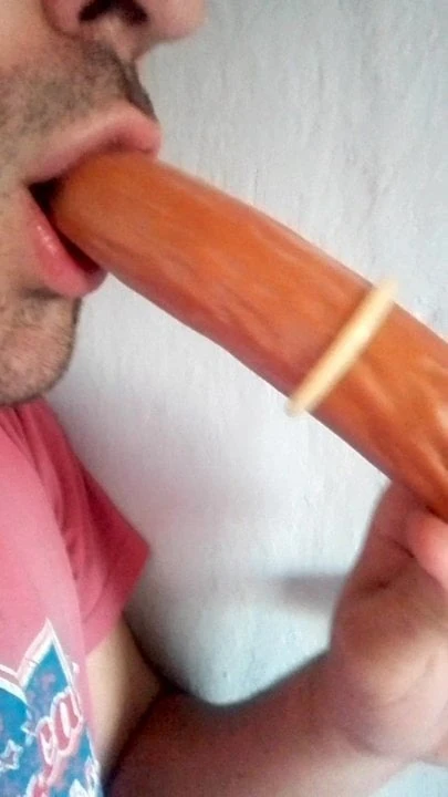 Condom blowjob