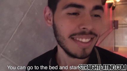 Straight Latino dude riding hard cock for the first time