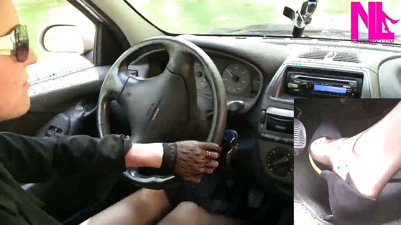 Sensual Treat of Shift Stick in Black Pumps with Sexy Metal Heels