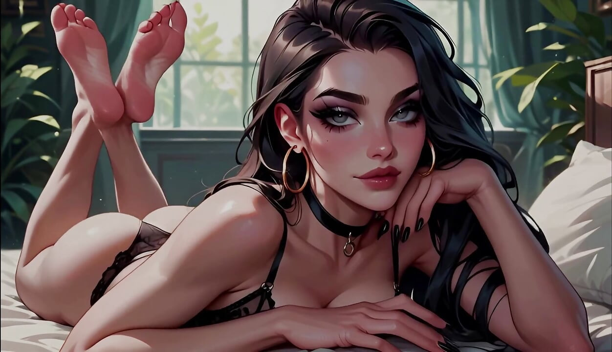 Victorian Goth Chick gets fucked sideways in Mansion AI