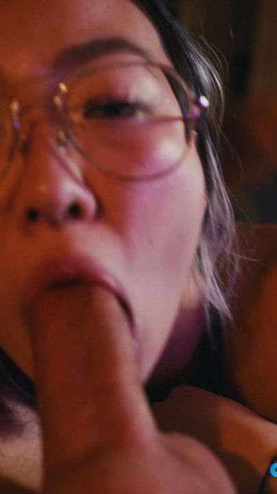Cute Asian Teen Can't Keep Cock out of her mouth while on webcam Facial | Clip 1