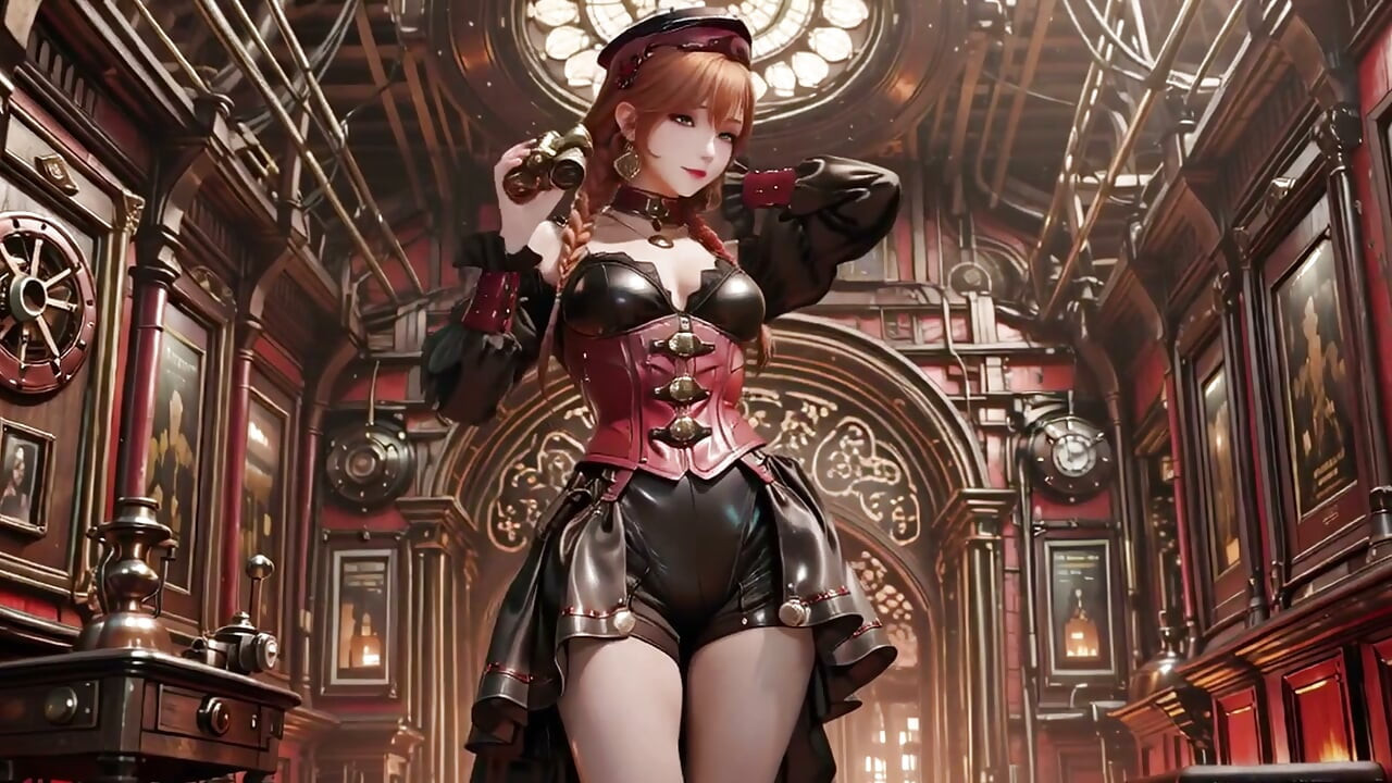 Steampunk vojvotkinja! Crvenokosa mehanička devojka se zeza u Zupčastoj dvorani.