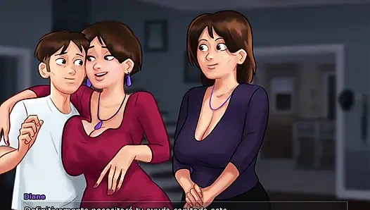 Aunt-in-law at Family Dinner Ends Up Tempting Landlady's Stepson - Summertime Saga