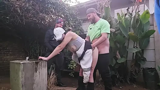Fuck my wife on the fountain so the neighbours can watch