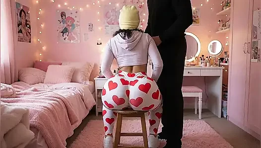 Uncle Pressing His Petite Big Ass Niece on the Chair