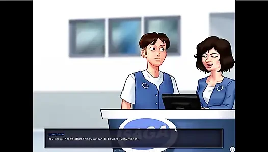 Summertime saga - Josephine gave Johannes a blowjob behind the counter ... Johannes fucked Tina