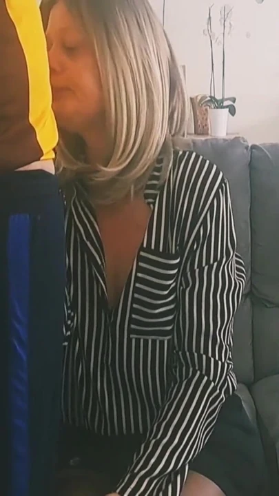 Must-see moment from "Mature milf sucks two fans big cock until she gets cum on her face"