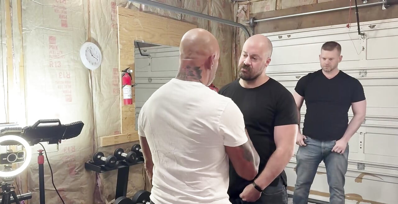 Muscle Stepdaddy Gets Fucked by Two Big Dicked Bears
