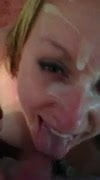 Slutty milf gets a facial