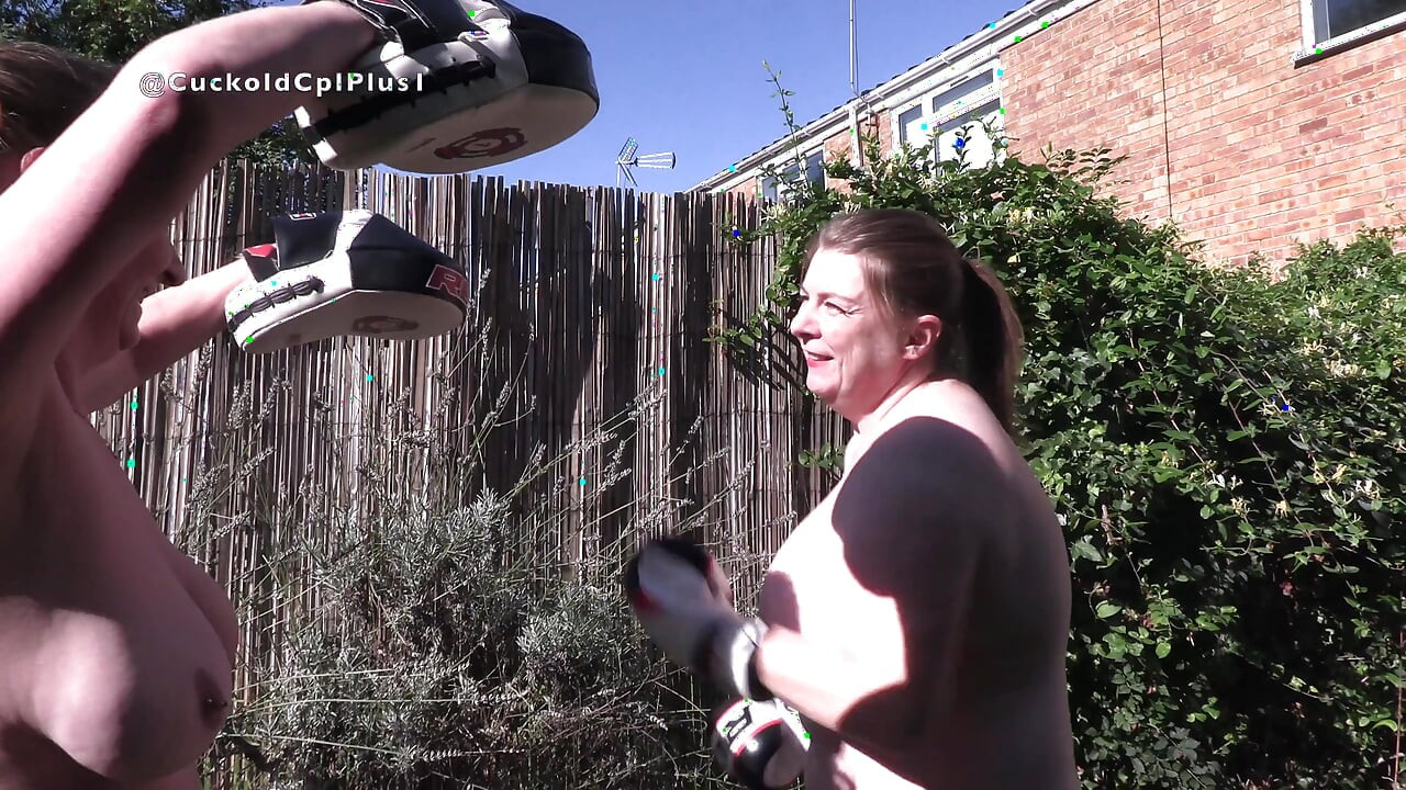 Naked Boxercise in the Garden
