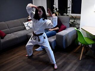 Karate pie sofocante y dominación