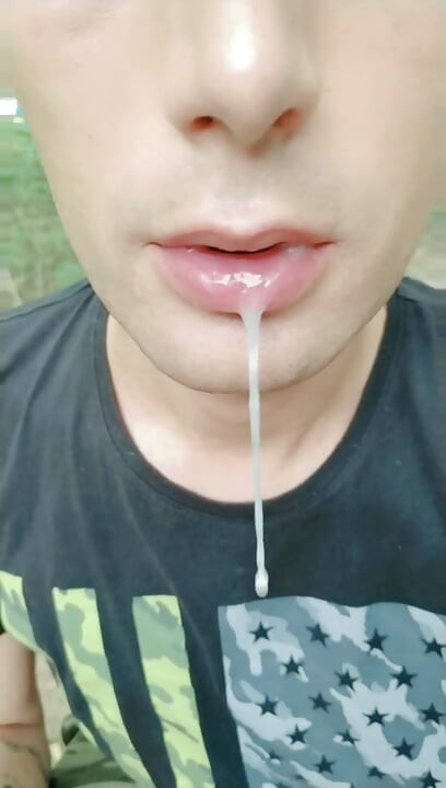 Two Times Cum Spitting by Random Guys - Huge Thick Loads Leaking