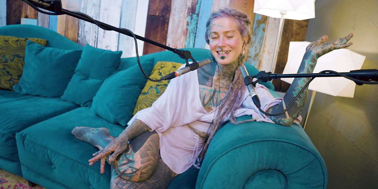 I talk about A - authentic - ASMR - Podcast - Talking - tattoo girl model goth punk dreadlocks
