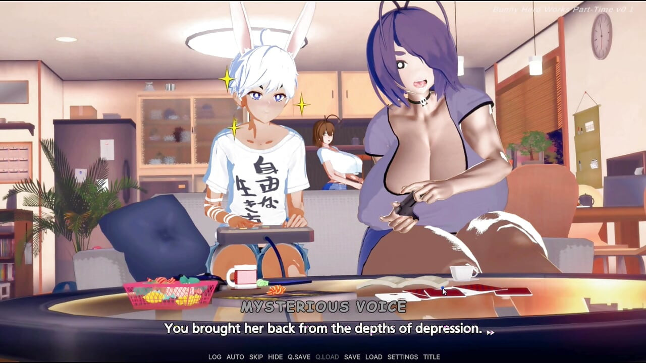 Jeu hentai - un héros lapin hentai travaille à temps partiel, animation de gameplay