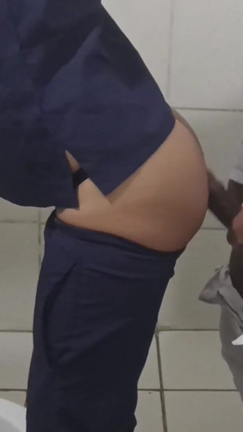 Must-see moment from "Rookie and Gifted Doctor Put It in the Nurse's Ass in the Hospital Bathroom"