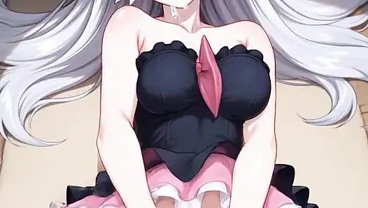 Peri hutan hentai seperti pkmn mengerang di lantai wajah cantik