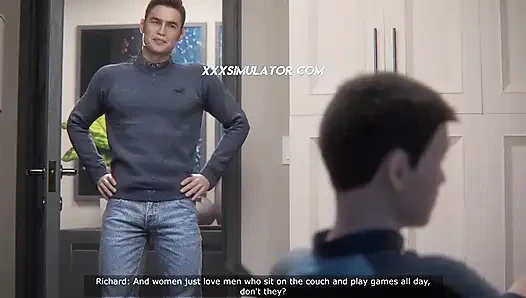 Stiefsohns großer schwanz füllt den arsch der stiefmutter mit creampie in der dusche (gameplay)