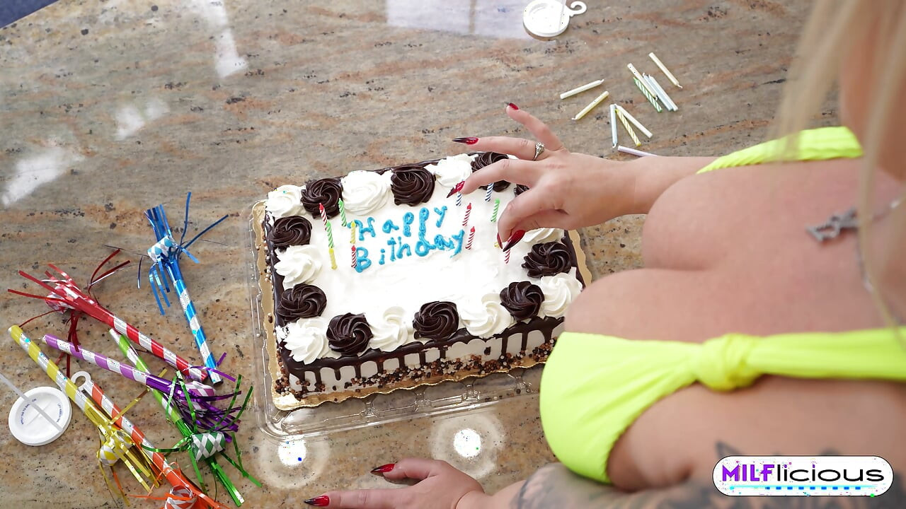 My Stepmom Gave Me Birthday Cakes W/ Blonde Babe Elana Bunz