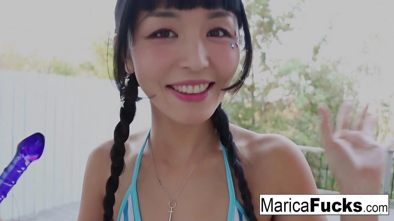 Japanese Superstar super fucks herself with a glass toy