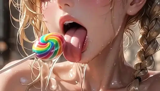 Lollipop licking compilation, 3d anime