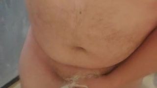 Büyük kafa duş masturbasyon yapmak disket için sert tombul sakal