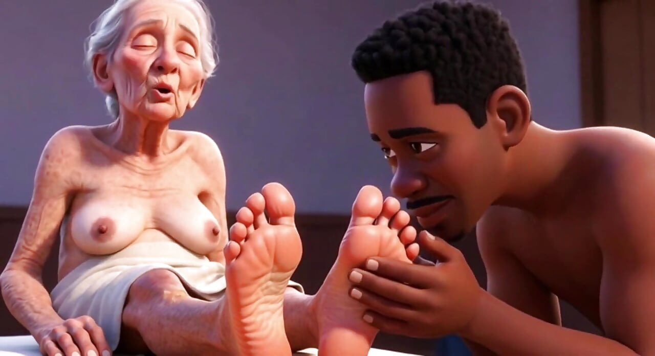 Elderly Granny Getting Feet Oiled & Licked - Sole Licking Pleasure
