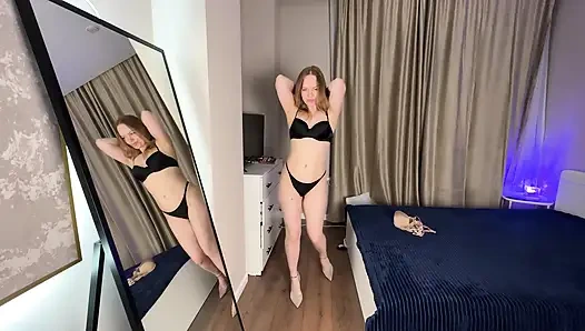 Stepmom masturbates on camera and changes clothes