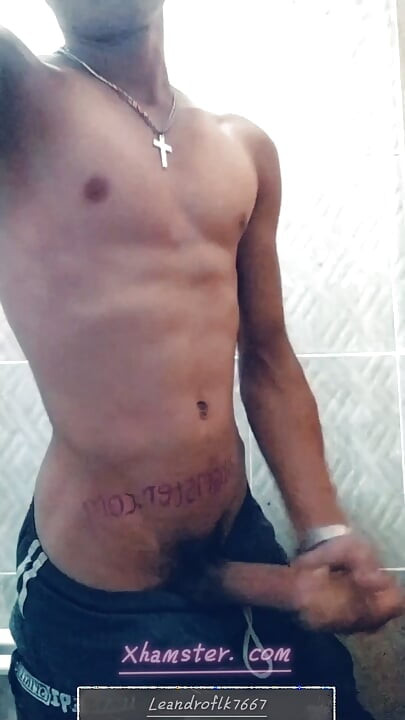 18-year-old guy masturbating, thick cock