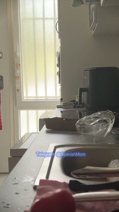 Stepmother doing maid chores, naked | Clip 1