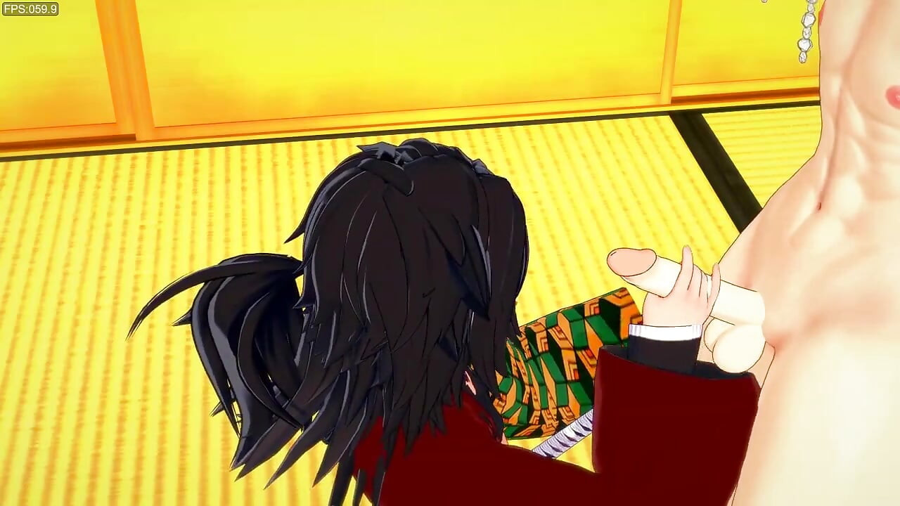 Kimetsu No Yaiba Yaoi - Tomioka Handjob and Barebak with Uzui